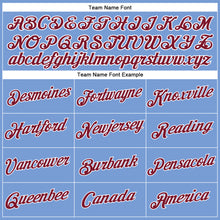 Загрузить изображение в средство просмотра галереи, Custom Women's Light Blue Crimson-White V-Neck Cropped Baseball Jersey