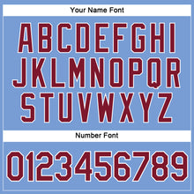 Загрузить изображение в средство просмотра галереи, Custom Women's Light Blue Crimson-White V-Neck Cropped Baseball Jersey