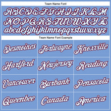 Загрузить изображение в средство просмотра галереи, Custom Women's Light Blue White Royal-Red V-Neck Cropped Baseball Jersey