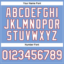 Загрузить изображение в средство просмотра галереи, Custom Women's Light Blue White-Red V-Neck Cropped Baseball Jersey