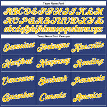 Загрузить изображение в средство просмотра галереи, Custom Women's Royal Gold-White V-Neck Cropped Baseball Jersey