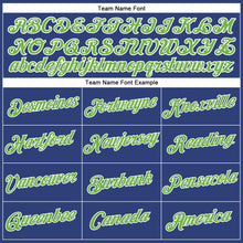 Загрузить изображение в средство просмотра галереи, Custom Women's Royal Neon Green-White V-Neck Cropped Baseball Jersey