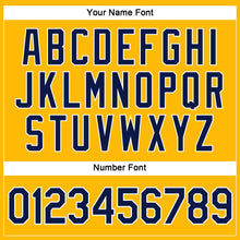 Загрузить изображение в средство просмотра галереи, Custom Women's Gold Navy-White V-Neck Cropped Baseball Jersey