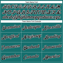 Laden Sie das Bild in den Galerie-Viewer, Custom Women's Aqua Black-White V-Neck Cropped Baseball Jersey