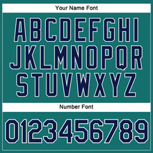 Laden Sie das Bild in den Galerie-Viewer, Custom Women's Aqua Navy-White V-Neck Cropped Baseball Jersey