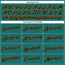 Laden Sie das Bild in den Galerie-Viewer, Custom Women's Aqua Black-Old Gold V-Neck Cropped Baseball Jersey