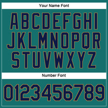 Laden Sie das Bild in den Galerie-Viewer, Custom Women's Aqua Navy-Old Gold V-Neck Cropped Baseball Jersey