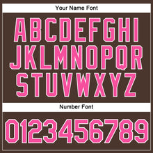 Laden Sie das Bild in den Galerie-Viewer, Custom Women's Brown Pink-White V-Neck Cropped Baseball Jersey