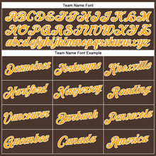 Загрузить изображение в средство просмотра галереи, Custom Women's Brown Gold-White V-Neck Cropped Baseball Jersey