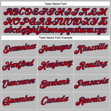 Загрузить изображение в средство просмотра галереи, Custom Women's Gray Red-Navy V-Neck Cropped Baseball Jersey