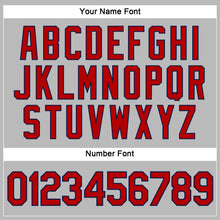 Загрузить изображение в средство просмотра галереи, Custom Women's Gray Red-Navy V-Neck Cropped Baseball Jersey