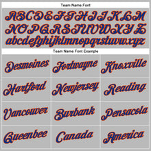 Загрузить изображение в средство просмотра галереи, Custom Women's Gray Royal-Orange V-Neck Cropped Baseball Jersey