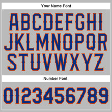 Загрузить изображение в средство просмотра галереи, Custom Women's Gray Royal-Orange V-Neck Cropped Baseball Jersey