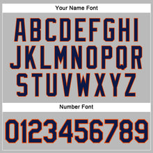 Загрузить изображение в средство просмотра галереи, Custom Women's Gray Navy-Orange V-Neck Cropped Baseball Jersey