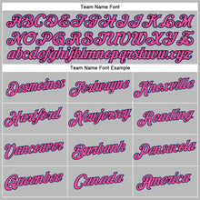 Загрузить изображение в средство просмотра галереи, Custom Women's Gray Light Blue Black-Pink V-Neck Cropped Baseball Jersey