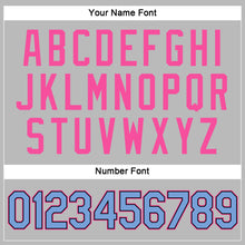 Загрузить изображение в средство просмотра галереи, Custom Women's Gray Light Blue Black-Pink V-Neck Cropped Baseball Jersey