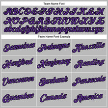 Загрузить изображение в средство просмотра галереи, Custom Women's Gray Purple-Black V-Neck Cropped Baseball Jersey