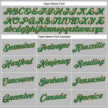 Загрузить изображение в средство просмотра галереи, Custom Women's Gray Kelly Green-Old Gold V-Neck Cropped Baseball Jersey