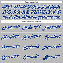 Загрузить изображение в средство просмотра галереи, Custom Women's Gray Royal-White V-Neck Cropped Baseball Jersey