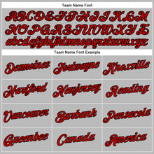 Загрузить изображение в средство просмотра галереи, Custom Women's Gray Red-Black V-Neck Cropped Baseball Jersey