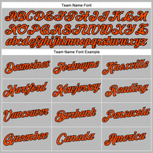 Загрузить изображение в средство просмотра галереи, Custom Women's Gray Orange-Black V-Neck Cropped Baseball Jersey