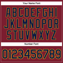 Загрузить изображение в средство просмотра галереи, Custom Women's Crimson Navy-Gold V-Neck Cropped Baseball Jersey