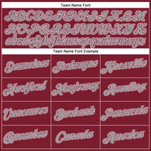 Laden Sie das Bild in den Galerie-Viewer, Custom Women's Crimson Gray-White V-Neck Cropped Baseball Jersey