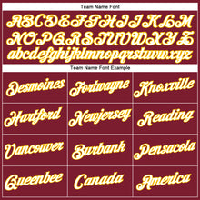 Laden Sie das Bild in den Galerie-Viewer, Custom Women's Crimson White-Gold V-Neck Cropped Baseball Jersey