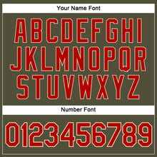 Загрузить изображение в средство просмотра галереи, Custom Women's Olive Red-Cream Salute To Service V-Neck Cropped Baseball Jersey