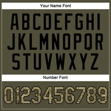 Загрузить изображение в средство просмотра галереи, Custom Women's Olive Camo-Black Salute To Service V-Neck Cropped Baseball Jersey