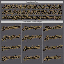 Laden Sie das Bild in den Galerie-Viewer, Custom Steel Gray Black-Old Gold Performance T-Shirt