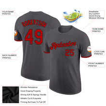 Загрузить изображение в средство просмотра галереи, Custom Steel Gray Red-Black Performance T-Shirt