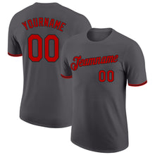 Загрузить изображение в средство просмотра галереи, Custom Steel Gray Red-Black Performance T-Shirt