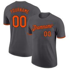 Загрузить изображение в средство просмотра галереи, Custom Steel Gray Orange-Black Performance T-Shirt