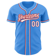 Загрузить изображение в средство просмотра галереи, Custom Electric Blue White-Red Authentic Baseball Jersey
