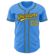 Загрузить изображение в средство просмотра галереи, Custom Electric Blue Yellow-Navy Authentic Baseball Jersey