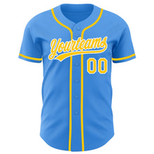 Загрузить изображение в средство просмотра галереи, Custom Electric Blue Yellow-White Authentic Baseball Jersey