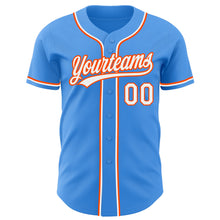 Загрузить изображение в средство просмотра галереи, Custom Electric Blue White-Orange Authentic Baseball Jersey