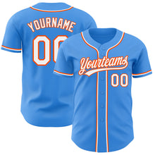 Загрузить изображение в средство просмотра галереи, Custom Electric Blue White-Orange Authentic Baseball Jersey