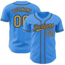 Charger l'image dans la galerie, Custom Electric Blue Old Gold-Navy Authentic Baseball Jersey