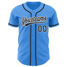 Charger l'image dans la galerie, Custom Electric Blue Black-White Authentic Baseball Jersey
