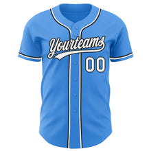 Charger l'image dans la galerie, Custom Electric Blue White-Black Authentic Baseball Jersey