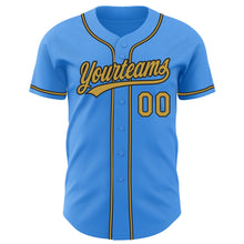 Charger l'image dans la galerie, Custom Electric Blue Old Gold-Black Authentic Baseball Jersey