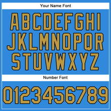 Charger l'image dans la galerie, Custom Electric Blue Old Gold-Black Authentic Baseball Jersey