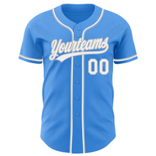 Charger l'image dans la galerie, Custom Electric Blue White-Gray Authentic Baseball Jersey