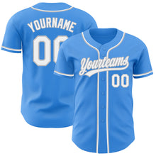 Charger l'image dans la galerie, Custom Electric Blue White-Gray Authentic Baseball Jersey