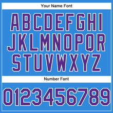 Charger l'image dans la galerie, Custom Electric Blue Purple-White Authentic Baseball Jersey