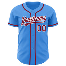 Charger l'image dans la galerie, Custom Electric Blue Crimson-White Authentic Baseball Jersey