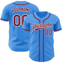 Charger l'image dans la galerie, Custom Electric Blue Crimson-White Authentic Baseball Jersey