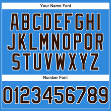 Charger l'image dans la galerie, Custom Electric Blue Brown-White Authentic Baseball Jersey